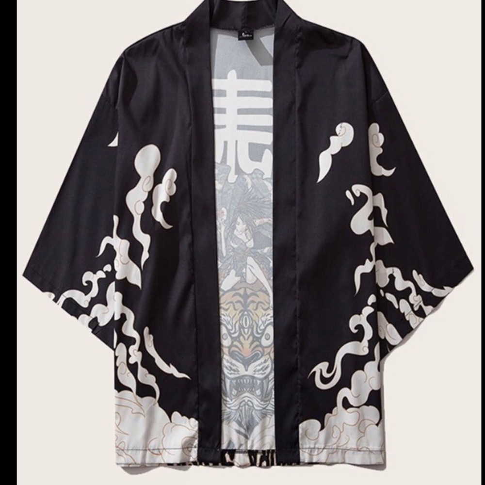 💮 Unisex Figure & Animal Print Kimono 💮 NWT